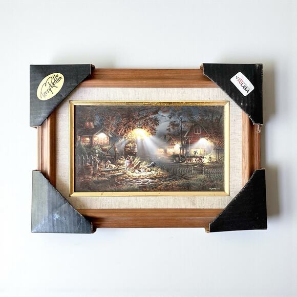 2001 Terry Redlins “Our Friends” Wooden Framed Giclée Print 14”X10” - Picture 1 of 8